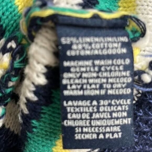 6/$25 AMERICAN LIVING WOMEN'S LINEN BLEND STRIPED BOATNECK SWEATER 3/4 SLEEVE - Picture 8 of 8